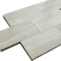 3x6 Grey Wooden Look Stone Tile Mosaics Collection - Home Accessories & Decor
