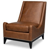 Brandy Slipper Accent Chair In Distilled Leather