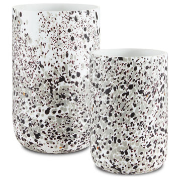 Pari White Confetti Vase, 2-Piece Set