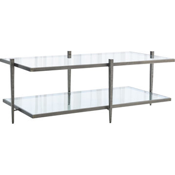 Laforge Cocktail Table - Natural Iron, Iron, Tempered Glass