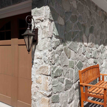 Garage Door with Stone