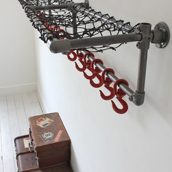 Lewis Industrial Dark Steel Pipe Luggage and Coat Rack - Wall & Coat Hooks