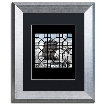 Philippe Hugonnard 'Window Temple' Art, Silver Frame, Black Matte, 14"x11"