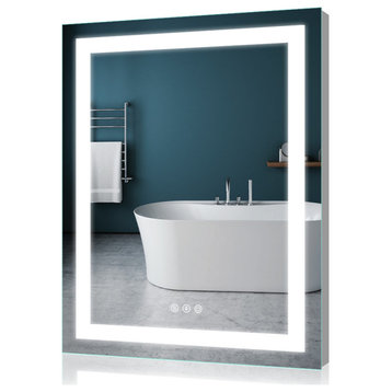 Vanity LED Lighted Backlit Wall Mounted Bathroom  Mirror, 28x36", 3 Buttons