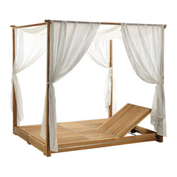 Ethimo Essenza Double Canopy Sun Lounger - Outdoor Chaise Lounges