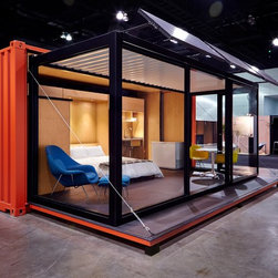Off the Grid Container Cabin - Left Side View - Outdoor Structures