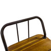 GDF Studio Leonardo Outdoor Teak Finish Acacia Wood Barstools With Iron Frame, S