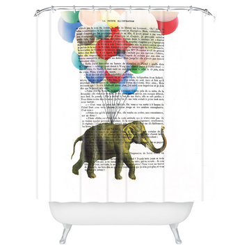 Deny Designs Coco De Paris Flying Elephant Shower Curtain