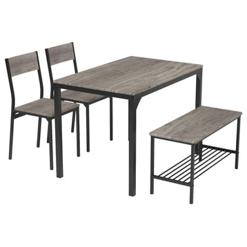 Dining Table Set for 4/Computer Desk,Kitchen Table with 2 Chairs and a Bench