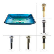 Kraus GVR-204-RE 21-7/8" Irruption Blue Glass Vessel Bathroom Sink
