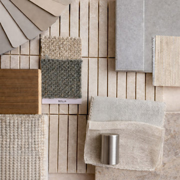 warm minimalist material moodboard