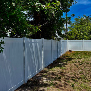 White vinyl fence