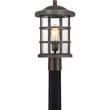 Quoizel Crusade 1-Light 150W Outdoor Post Lantern, Large, Palladian Bronze