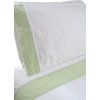 100% Egyptian Cotton Sheet Set - White w/ Green Trim, Queen