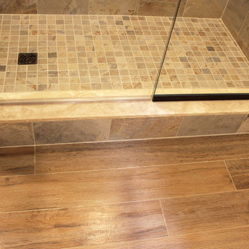Log Cabin First Floor Bathroom with Tiled Shower ~ Hinckley, OH