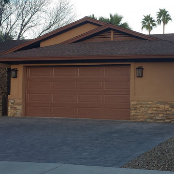 New Exterior Smooth Stucco Finish and Ledgestone Veneer Accents