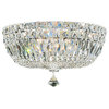 Petit Crystal Deluxe 5-Light Close to Ceiling in Silver, Clear Gemcut Crystal