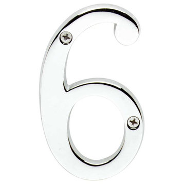 Cast Solid Brass 3 7/8" Address House Number '6' '9' Chrome |