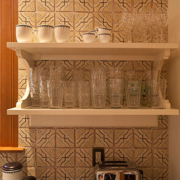 Arts & Crafts Kitchen and Fireplace