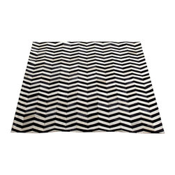 CHEVRON COWHIDE RUG &ndash; BLACK - NEW - Rugs