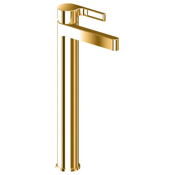 Lana Single Handle Bathroom Sink Faucet, Polished Gold, High