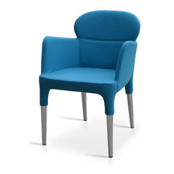Rosa & Nickel Chrome Base- Turquise Camira Wool - Dining Chairs