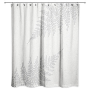 Neutral Fern 71x74 Shower Curtain