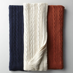Cable-Knit Cotton Throw - Throws