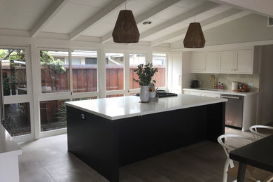 Kitchen - mid-century modern kitchen idea in Los Angeles