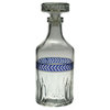 Consigned Blue and Gold Glass Bottle Decanter, Vintage English