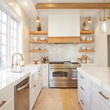 Transitional Kitchen Featuring Rift Cut Oak Accents
