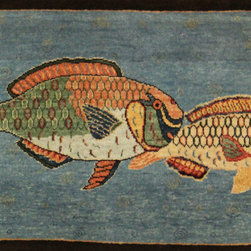 Small Rug with Fish - Area Rugs