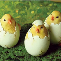 Hatching Chick Figurines (Set of 3) - Holiday Accents And Figurines