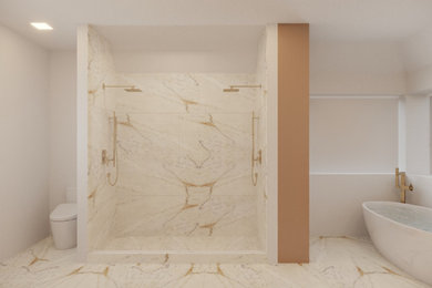 Example of a large minimalist master bathroom design in Dallas