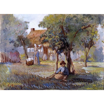 Camille Pissarro Family Garden, 21"x28" Wall Decal