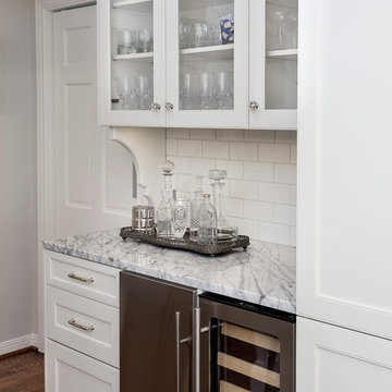 Wine Bar with Glass Framed Cabinets