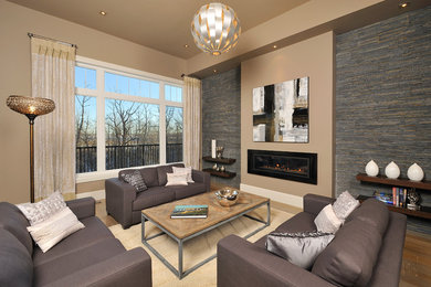 Inspiration for a transitional home design remodel in Edmonton