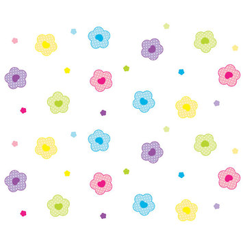 Flower Wall Decals - Colorful Flower Wall Decals - Girls Wall Decals