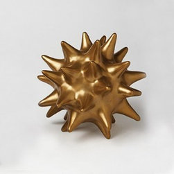 Large Antique Gold Urchin Object | Pulp Home - Home Decor