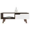 TUHOME Olso Coffee Table 2.0 - Dark Brown / White Engineered Wood - Living Room