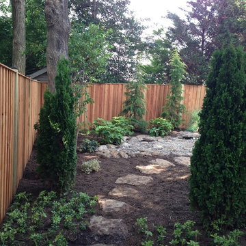 Natural stepping stones leading to transformed back yard