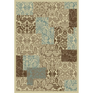 Concord Global Chester 9861 Patchwork Rug 7'10"x10'6" Soft Rug