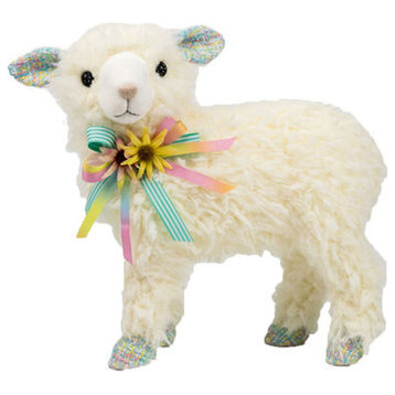 December Diamonds Cotton Candy Land Baby Lamb With Pastel Bow