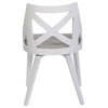 Charlotte Chair, Set of 2, White Textured Wood, Light Gray Fabric
