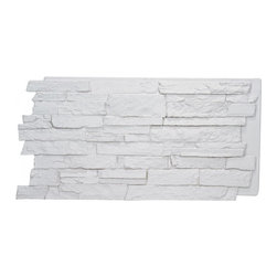141-BRIGHTON FAUX WIDE STACKED STONE WALL PANELS - 24"H - Wall Panels