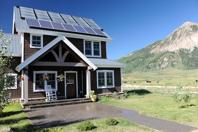 Inspiration for a rustic exterior home remodel in Denver