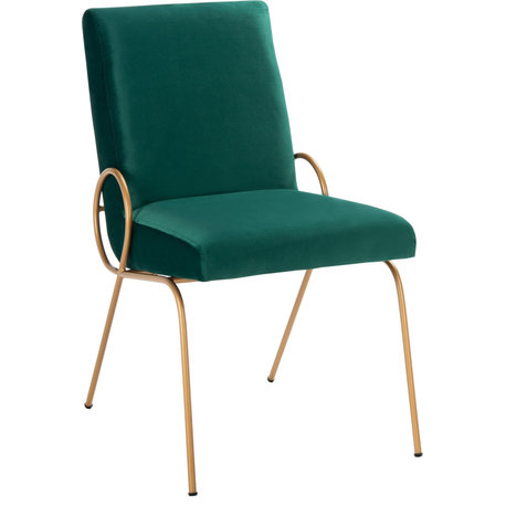 Fanlia Side Chair, Set of 2, Emerald, Gold