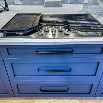 Blue and White Kitchen Design in Forest Hill, MD