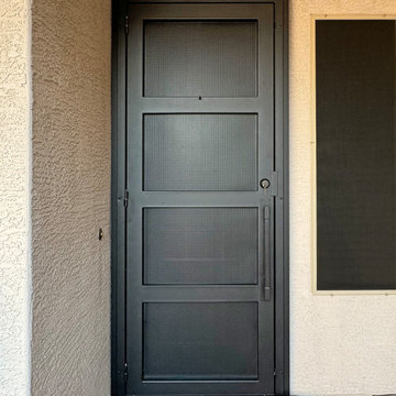 Desert Contemporary Iron Security Door with Bug Screen