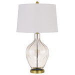 Cal Lighting - 29.5" Glass Table Lamp, Clear/Antique Brass - Constructed with durable material